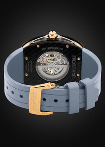 Frost NYC Mens Watch - Automatic Skeleton Carbon Fiber Sport Gold Watch | FRST-01-CFY | Gray