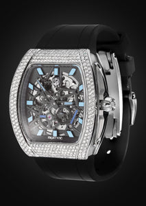 Frost NYC Mens Watch - Automatic Skeleton Stainless Steel Diamond Sport Watch | FRST-01-SS-D | Black