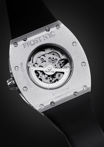 Frost NYC Mens Watch - Automatic Skeleton Stainless Steel Diamond Sport Watch | FRST-01-SS-D | Black