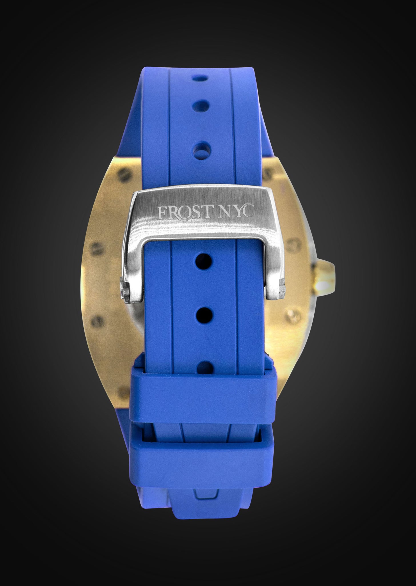 Frost NYC Mens Watch - Automatic  Skeleton Sport Gold Watch | FRST-01-CY | Blue