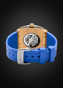 Frost NYC Mens Watch - Automatic Skeleton Rose Sport Watch | FRST-01-RC | Blue