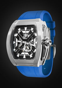 Frost NYC Mens Watch - Automatic Skeleton Stainless Steel Sport Watch | FRST-01-XS | Blue