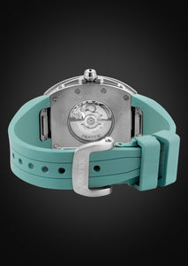 Frost NYC Evolution Women's Watch - Automatic Skeleton Steel Caged Heart | WFRST-01-H-S Turquoise Band | Pre - Sale