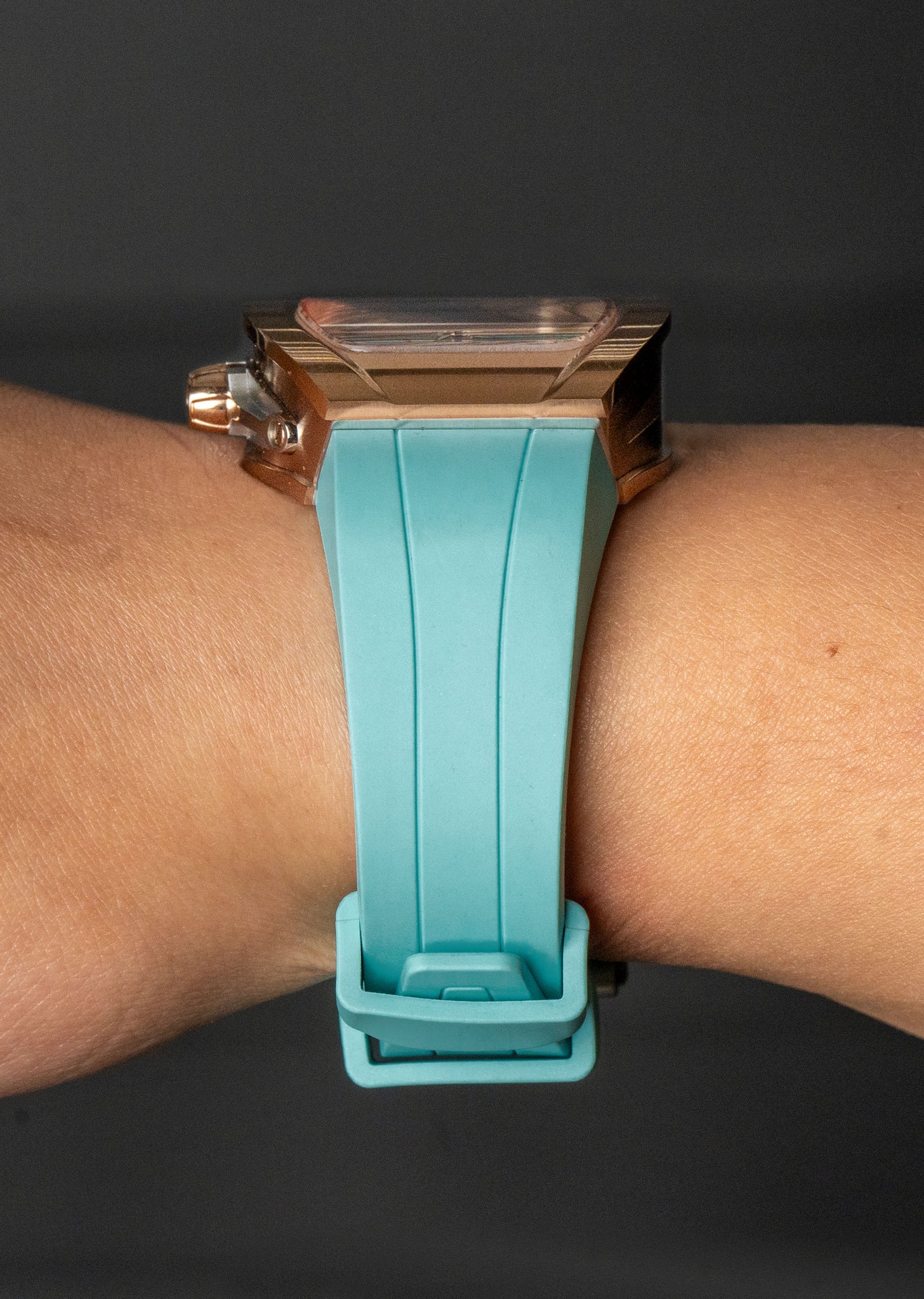 Frost NYC Womens Watch - Automatic Skeleton Rose Gold | WFRST-01-L-R Turquoise Band | Pre - Sale