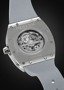 Frost NYC Mens Watch - Automatic Skeleton Stainless Steel Sport Diamond Watch | FRST-01-XS-D | Gray