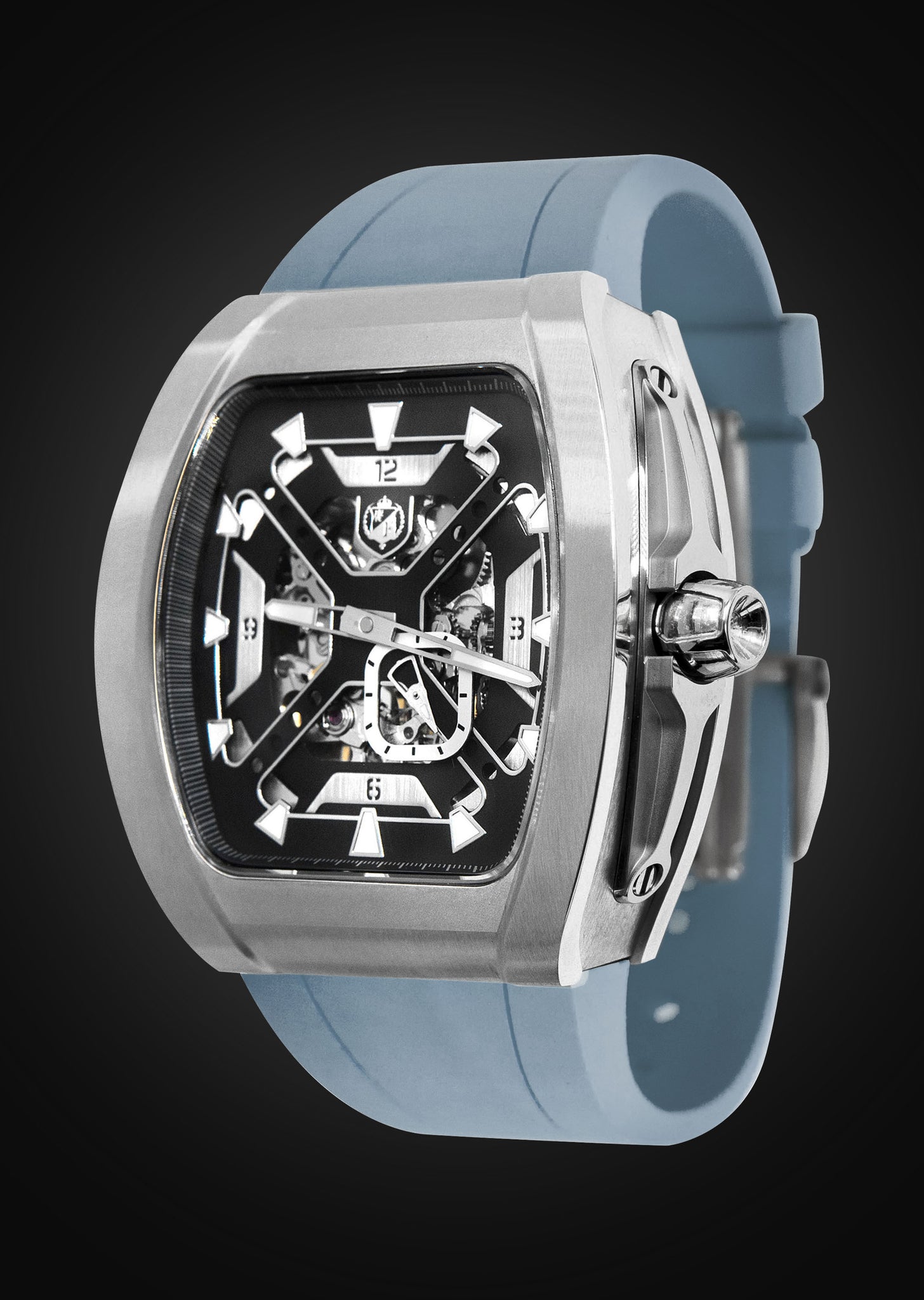 Frost NYC Mens Watch - Automatic Skeleton Stainless Steel Sport Watch | FRST-01-XS | Gray