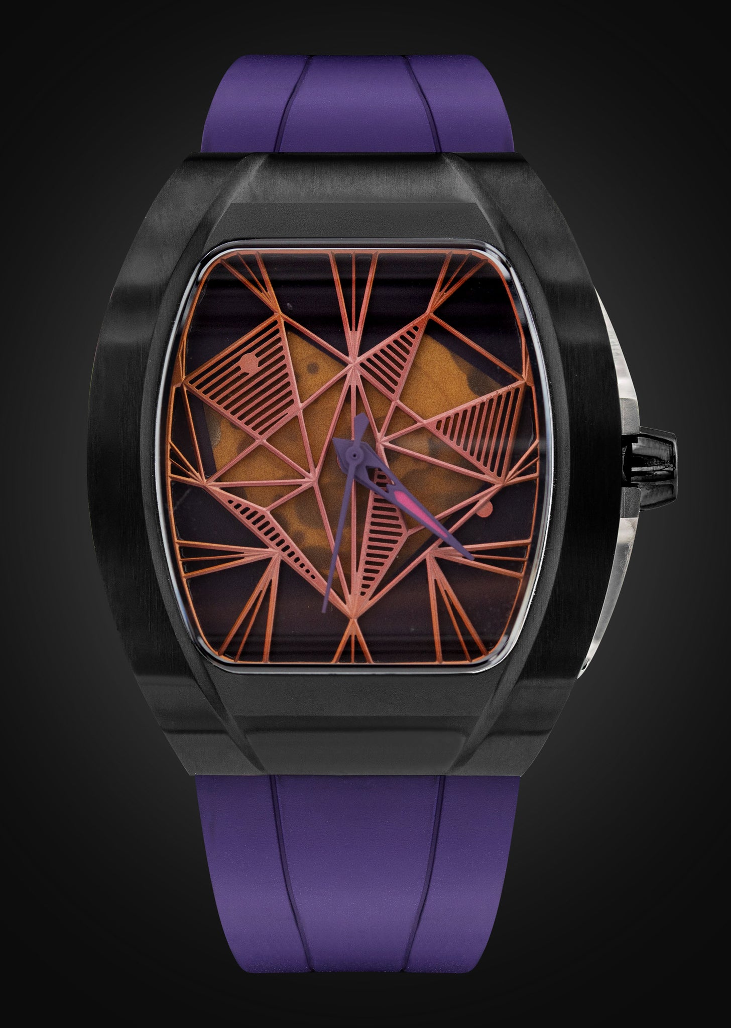 Frost NYC Evolution Women's Watch - Automatic Skeleton Steel Caged Heart | WFRST-01-H-B Purple Band | Pre - Sale