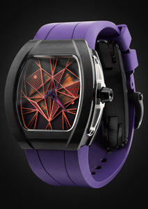 Frost NYC Evolution Women's Watch - Automatic Skeleton Steel Caged Heart | WFRST-01-H-B Purple Band | Pre - Sale