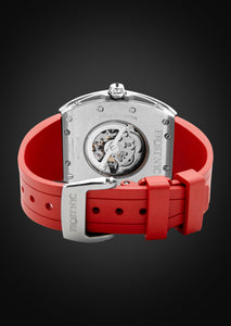 Frost NYC Mens Watch - Automatic Skeleton Stainless Steel Sport Diamond Watch | FRST-01-XS-D | Red