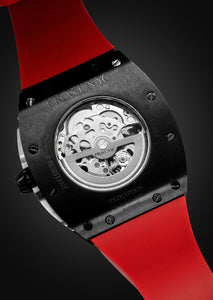 Frost NYC Mens Watch - Automatic Skeleton Sport Black Watch | FRST-01-SB | Red