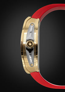 Frost NYC Mens Watch - Automatic  Skeleton Sport Gold Watch | FRST-01-CY | Red