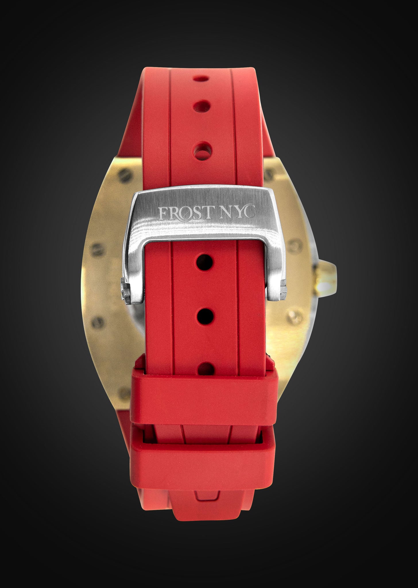 Frost NYC Mens Watch - Automatic  Skeleton Sport Gold Watch | FRST-01-CY | Red