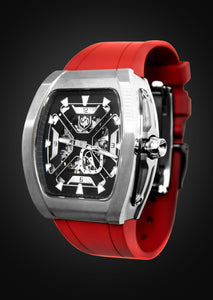 Frost NYC Mens Watch - Automatic Skeleton Stainless Steel Sport Watch | FRST-01-XS | Red