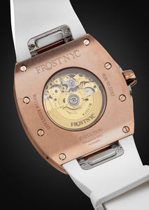 Frost NYC Womens Watch - Automatic White Dial Sapphire Skeleton Rose Gold | WFRST-01-TS-R White Band | Pre - Sale