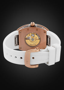 Frost NYC Womens Watch - Automatic White Dial Sapphire Skeleton Rose Gold | WFRST-01-TS-R White Band | Pre - Sale