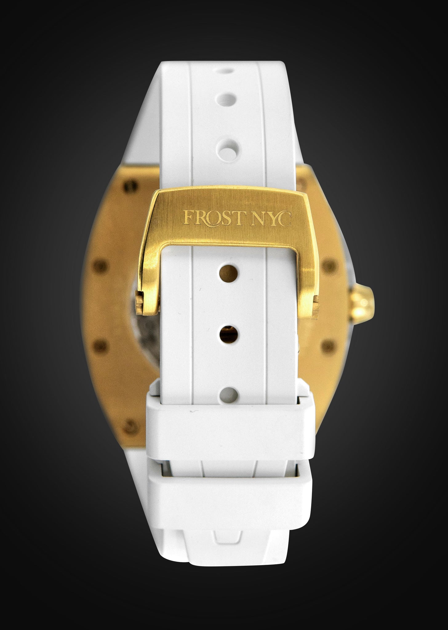 Frost NYC Mens Watch - Automatic  Skeleton Sport Gold Watch | FRST-01-CY | White