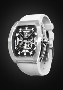 Frost NYC Mens Watch - Automatic Skeleton Stainless Steel Sport Watch | FRST-01-XS | White