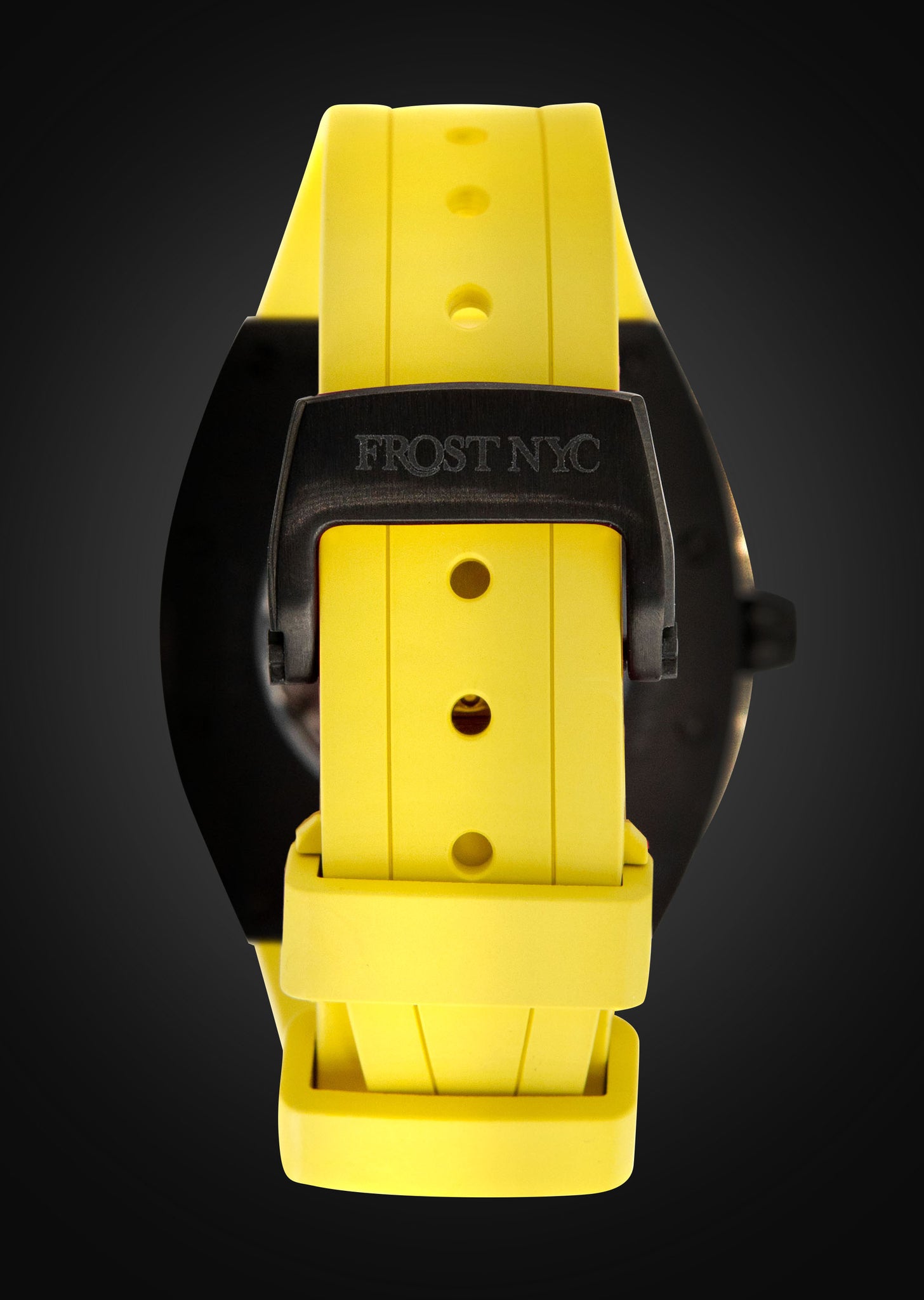 Frost NYC Mens Watch - Automatic Skeleton Sport Black Watch | FRST-01-SB| Yellow