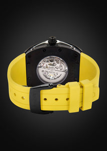 Frost NYC Mens Watch - Automatic Skeleton Sport Black Watch | FRST-01-SB| Yellow