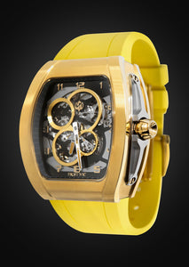 Frost NYC Mens Watch - Automatic  Skeleton Sport Gold Watch | FRST-01-CY | Yellow