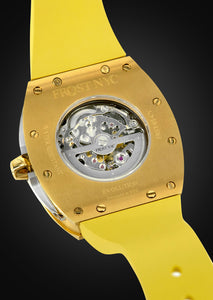 Frost NYC Mens Watch - Automatic  Skeleton Sport Gold Watch | FRST-01-CY | Yellow